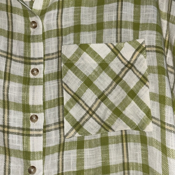 Billabong Women’s Plaid Button Down Shirt Size S Green White Long Sleeve Casual - Picture 6 of 9